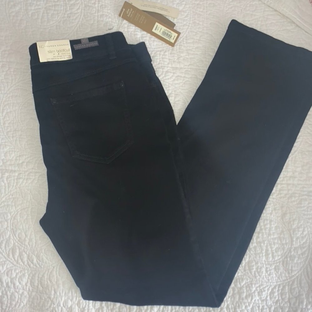NWT Lauren Conrad Slim Bootcut Midrise Black Jean
